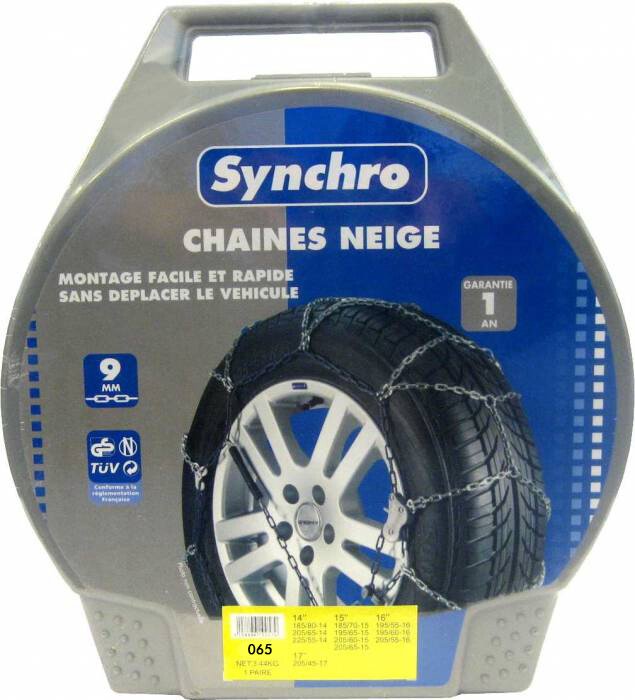 Chaines neige manuelle 9mm 205/55 R16 - 205 55 16 - 205 55 R16